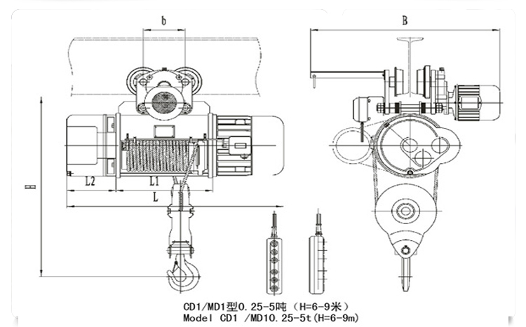 電動葫蘆平面圖
