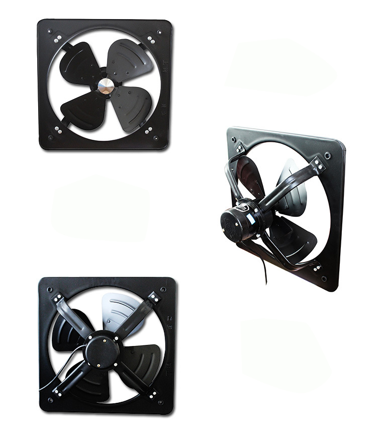 14寸銅線排氣風扇正面、側面、反面圖