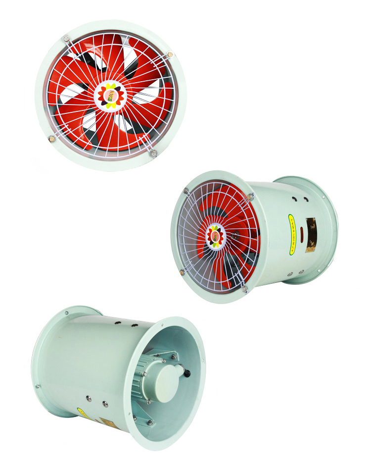 防爆耐高溫軸流風機正面、側面、反面圖