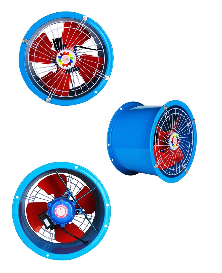 12寸管道式通風機正面、側面、背面圖