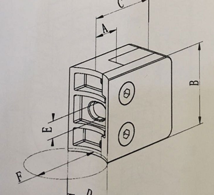 擋板式45*45弧度結構圖