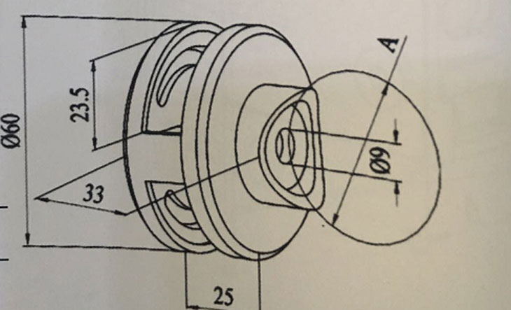 雙邊圓形玻璃夾 結構圖