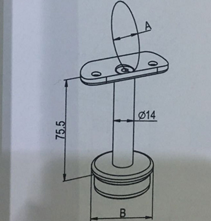 180度 平面管托結構圖