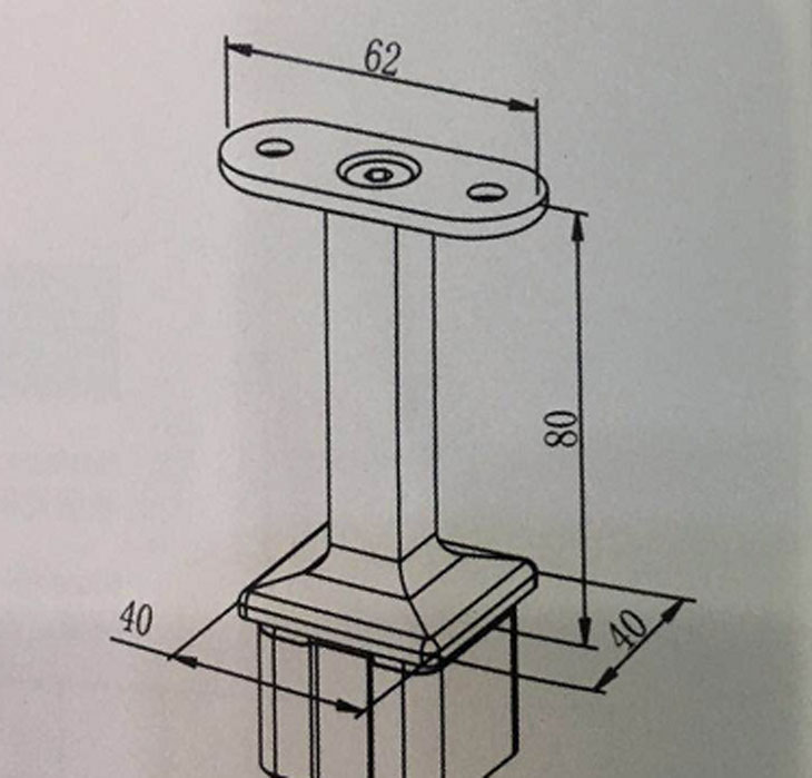固定式方形管托結(jié)構(gòu)圖