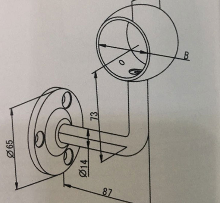 圓環扶手 墻座結構圖