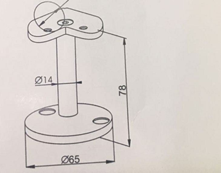 90度轉角扶手結構圖