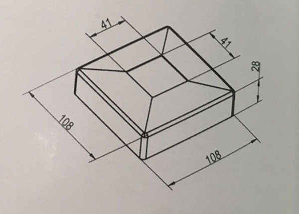 方形底蓋 管座結構圖