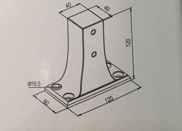 立柱方形底座結構圖