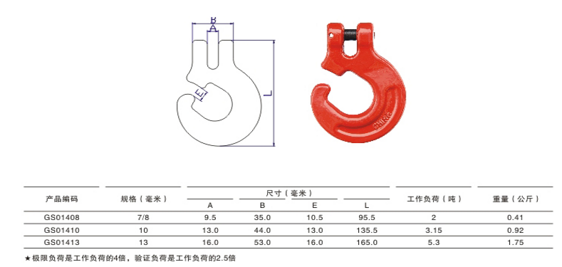 G80 羊角森林鉤參數表