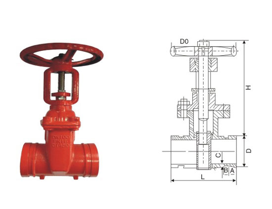 明桿閘閥參數(shù)圖
