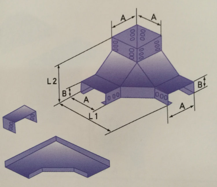 上角垂直三通槽式電纜橋架 上角垂直三通槽式電纜橋架