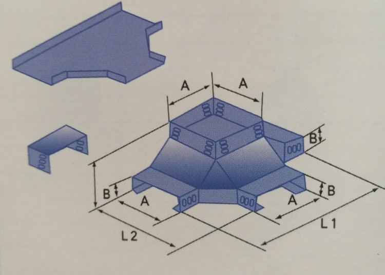 上垂直四通槽式橋架